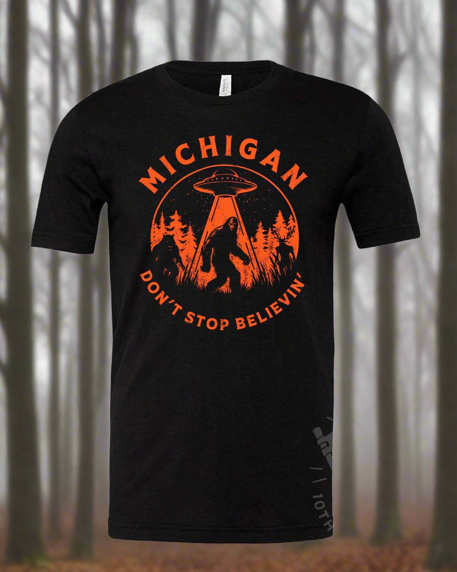 Don't Stop Believin' Michigan Bigfoot T-Shirt