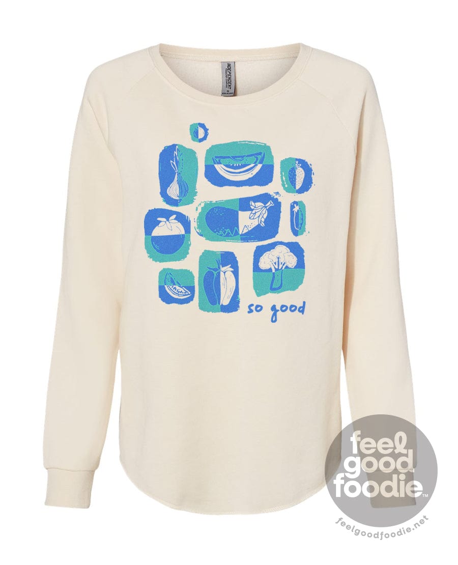 Tee See Tee Apparel & Accessories Feel Good Foodie™ | Linocut Flavor Pigment Dyed Crewneck Sweatshirt